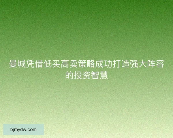 曼城凭借低买高卖策略成功打造强大阵容的投资智慧