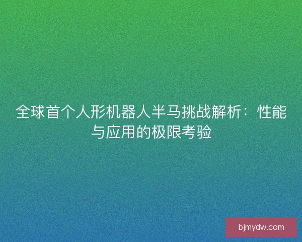 全球首个人形机器人半马挑战解析：性能与应用的极限考验