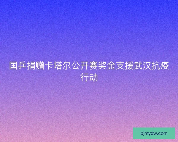 国乒捐赠卡塔尔公开赛奖金支援武汉抗疫行动